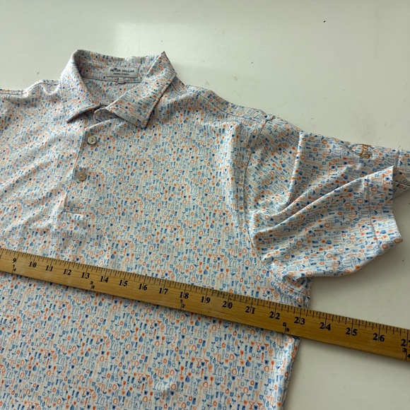 Peter Millar Summer Comfort Cocktail AOP Performance Golf Polo Men XL Stock Farm - Picture 6 of 8